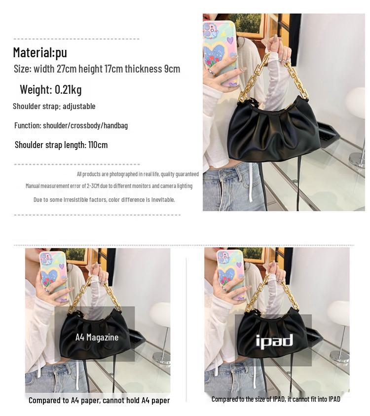 2022 Fashion Textured Cloud Crossbody Bag - Versatile Pleated Handbag with Chain