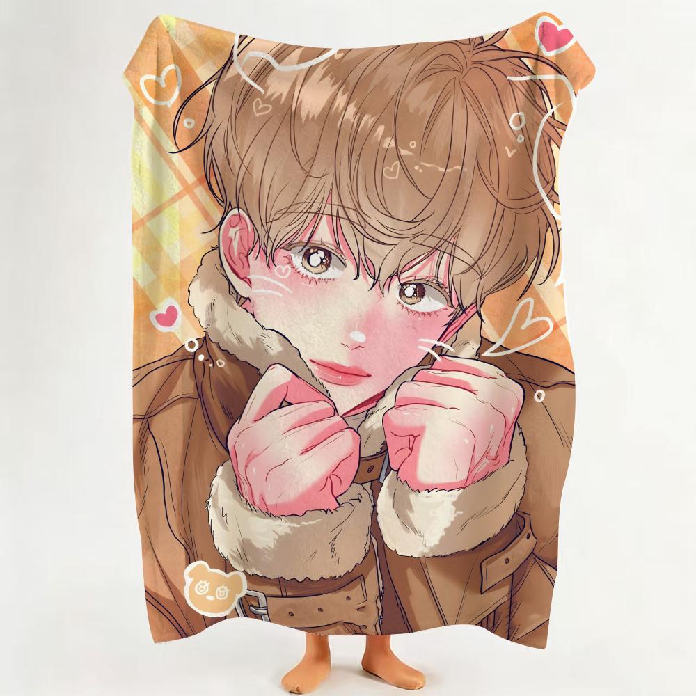Comic P Pearl B Boy Throw Flannel Throw Blanket Suitable for Sofa Living Room Bedroom