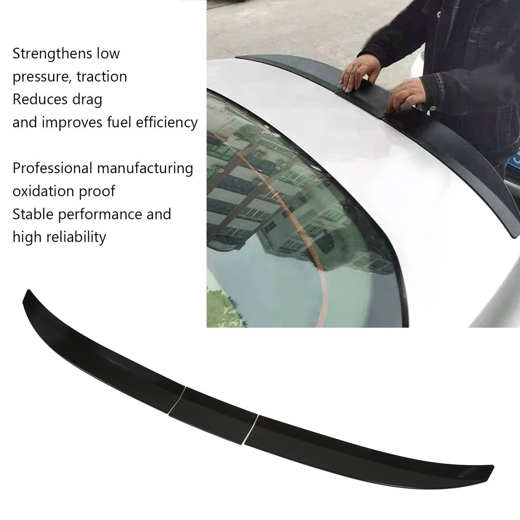 3 Pcs Gloss Black Rear Trunk Spoiler Lip Adjustable Tailgate Spoiler Wing Universal for Seadan