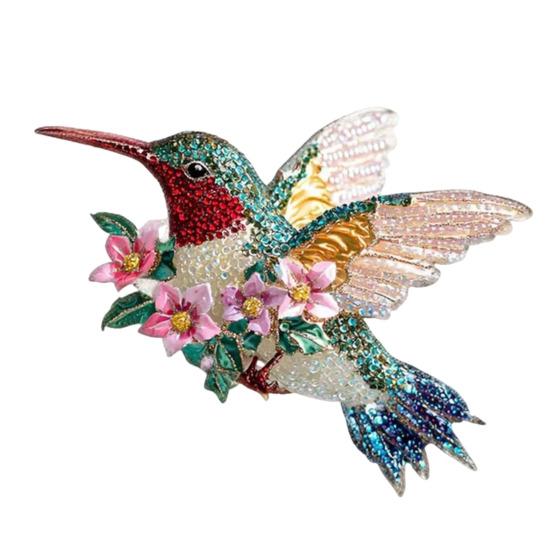 Yousheng 2D Acrylic Hummingbird Hanging Decoration Indoor Outdoor Garden Yard Window Wall Hanging Flat Flower Colorful Bird Ornament