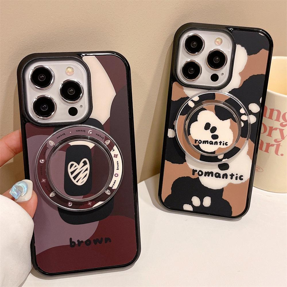 Contrast Love Flower Magnetic iPhone Case for Models 11, 12, 13Pro, 14/15, 16Plus