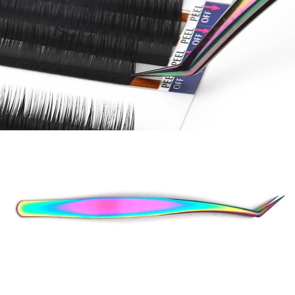 Ögonfransförlängningspincett Böjd spets Tättslutande Legering Applikatorverktyg för lösögonfransar