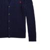 Polo Ralph Lauren Solid Color Logo Embroidered V-Neck Cotton Single-Breasted Casual Long Sleeve Sweater Kids sweater Navy-Blue 323925718-002