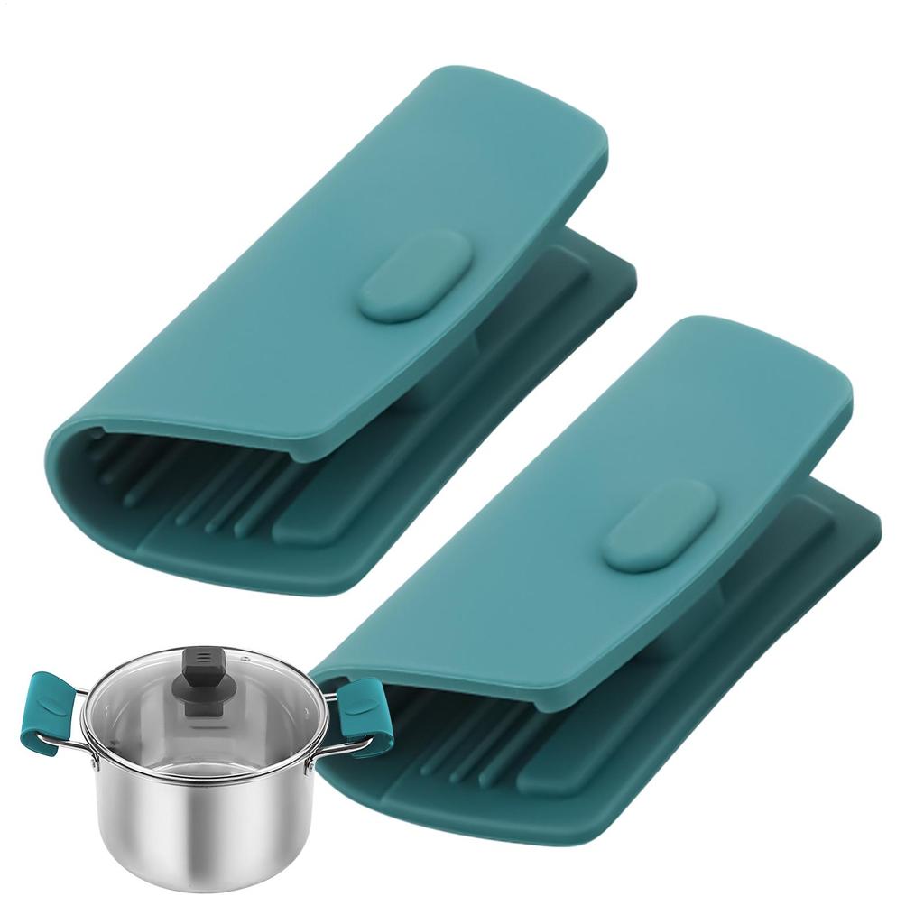 2 Pieces Silicone Handles Anti-Scalding Non-Slip Silicone Pot Handle Cover Heat Insulation Handle Cover Kitchen Gadgets