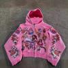 Felpa con cappuccio unisex, stampa 3D di lettere, stile gotico rock vintage, oversize, streetwear autunnale