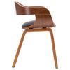 Dining Chairs Set of 6 Dark Grey Fabric and Bentwood Frame