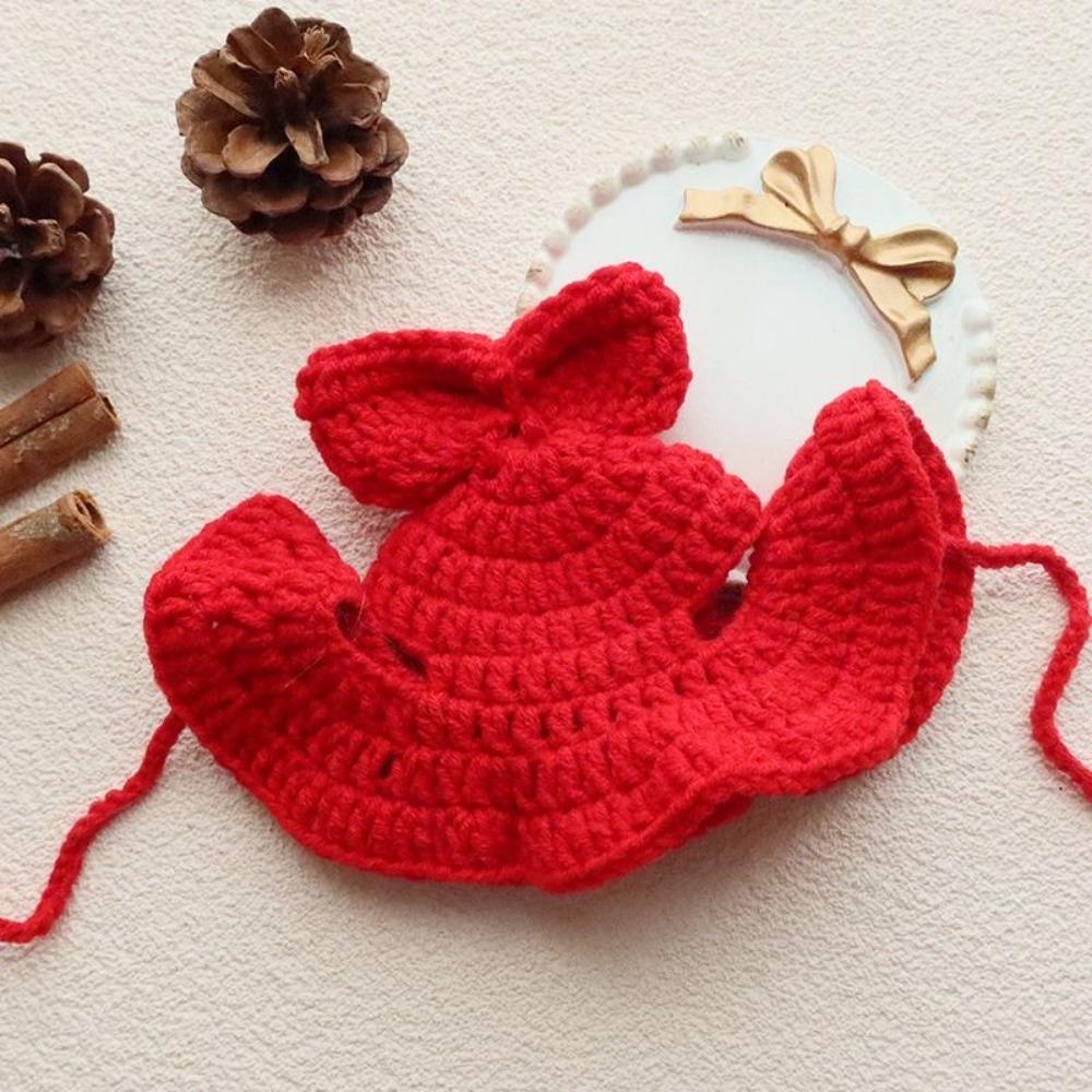 Cappello intrecciato a mano per animali domestici, simpatico cartone animato gatto cane, abbigliamento cappello decorazione, copricapo per animali domestici