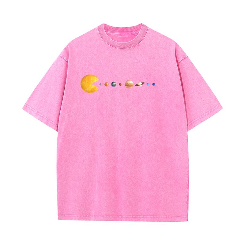 Star Snake Tops Tees Funky Round Collar Outdoor Short Sleeve Pure Cotton Womens Retro Washed T Shirts Funny Washed Tops Tees