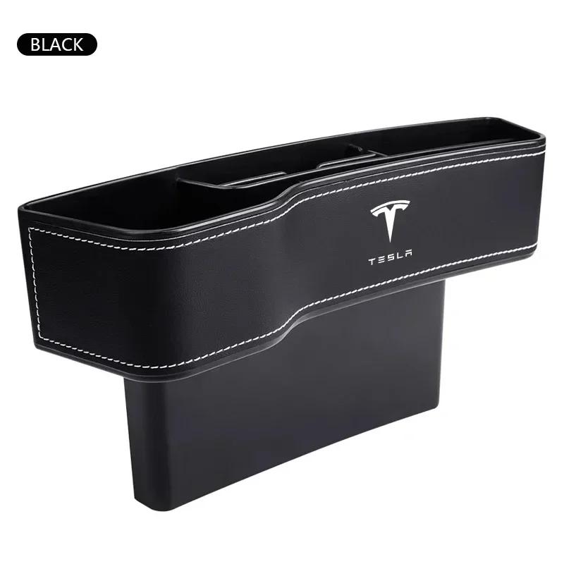 Autoaufkleber 2025 Neu Tesla Autositz-Spalt-Organizer PU-Leder-Tasche Auto-Aufbewahrungs-Organizer Für Tesla Model 3 Model X Y Style Road
