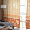 Boho Ethnic Pattern Pumpkin Maple Leaf Tulle Window Curtain  Livingroom Printed Sheer Curtain Home  Window Panels Chiffon Drapes