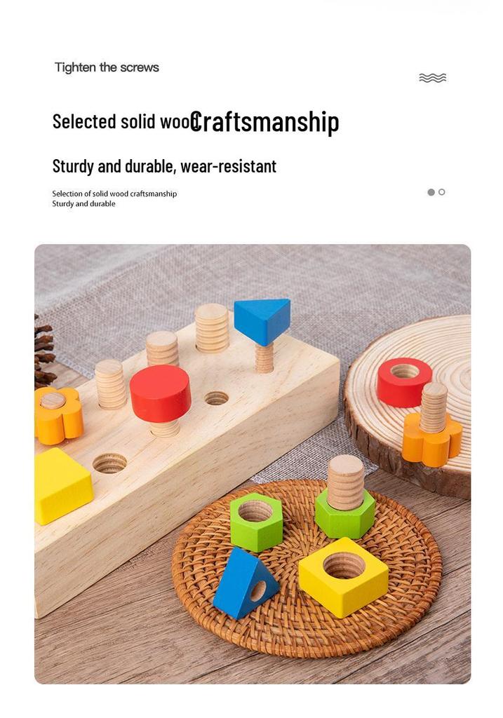 Educational Wooden Toy: Develop Cognitive & Fine Motor Skills with Colorful Nut-Shaped Pegs