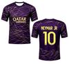 Paris Saint Germain Men's Black Gold Football Jersey, Neymar Size 10, Quick Drying Short Sleeved, Football T-Shirt