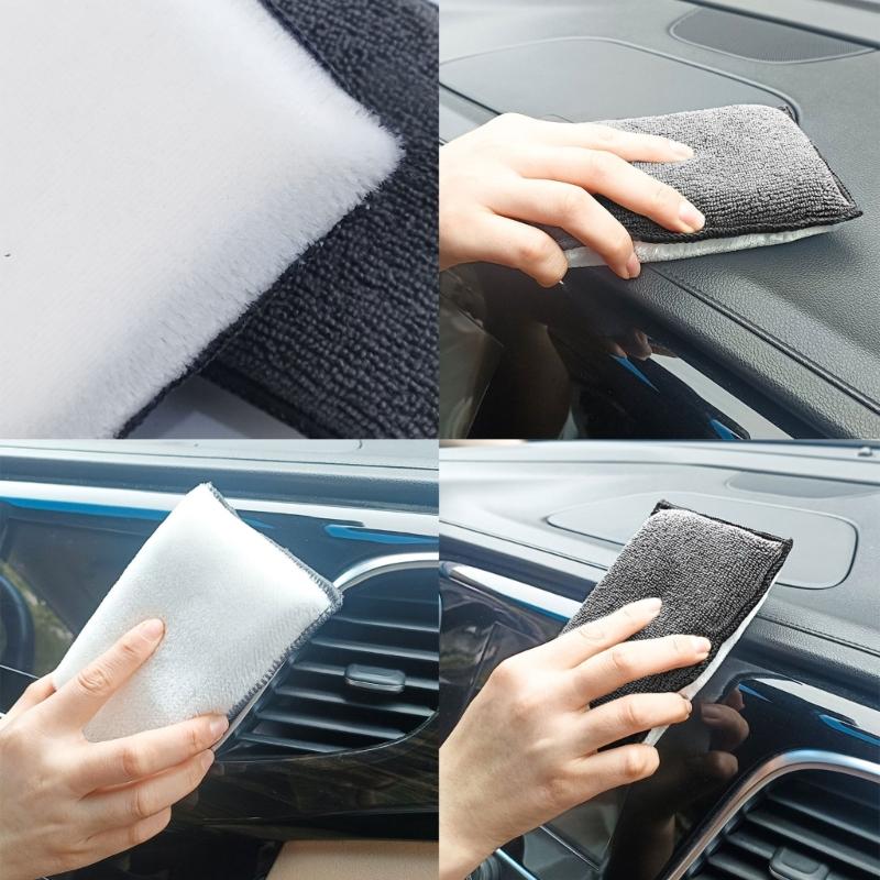 Long Lasting Microfiber Nylon Sponge Block 3X Absorbency High Durability Scrubbing Pad For Kitchen Bathroom Car Cleaning