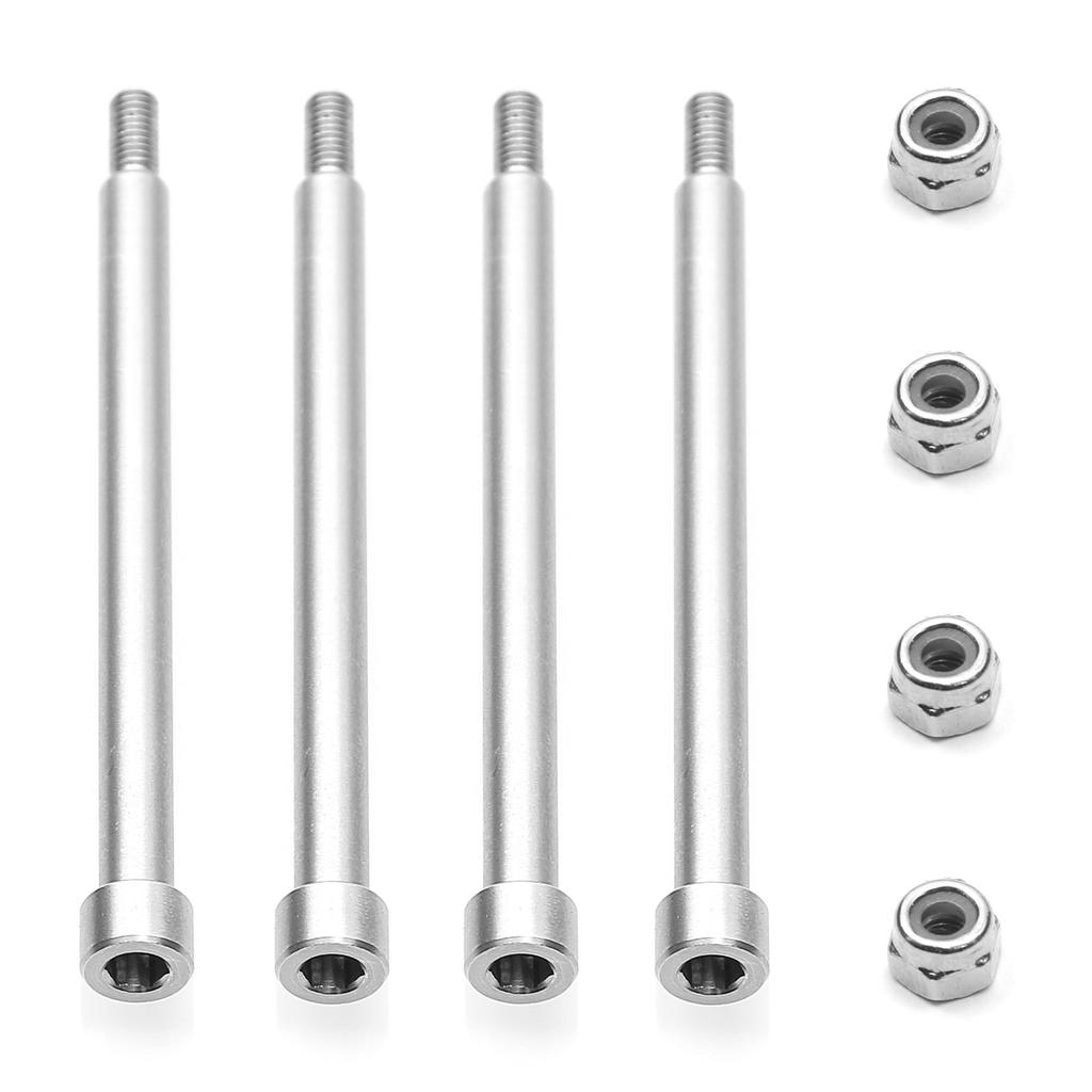 4Pcs Steel Threaded Hinge Pins A-Arm Pins 4x60mm and Nuts Set Compatibles for Remote Control Car Upgrades Repair Parts