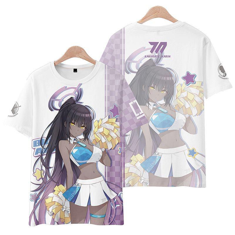 Popular Game Blue Archive Cosplay T-Shirts 3D Sunaookami Shiroko Print Kids Cartoon Anime Tees Summer Men Women Harajuku Y2k Top