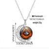 Altägyptisches Auge des Horus Drehbarer Mond Anhänger Halskette - Damenmode Retro Pulloverkette Schmuck