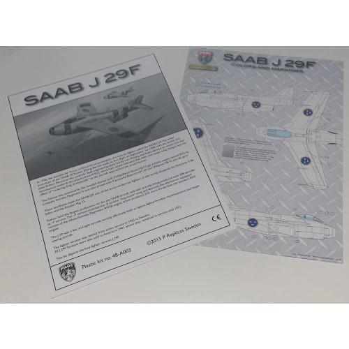 Pilot Replica 1/48 Saab J29F Fighter Plastic Model PLR48A002
