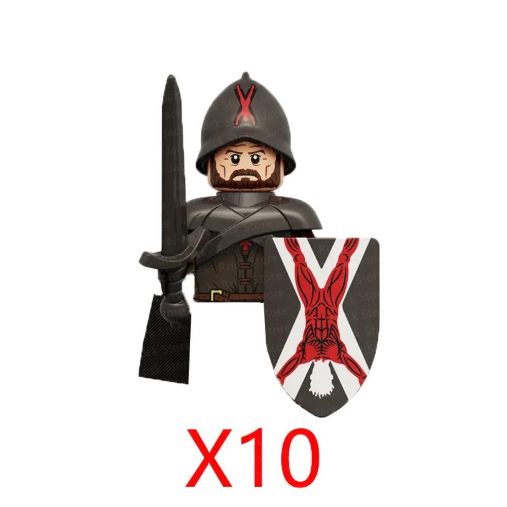 Medieval Military Building Blocks Solider Figures Gifts Weapons Shields Helmets Lionheart Teutonic Knights Militiaman Farmer MOC