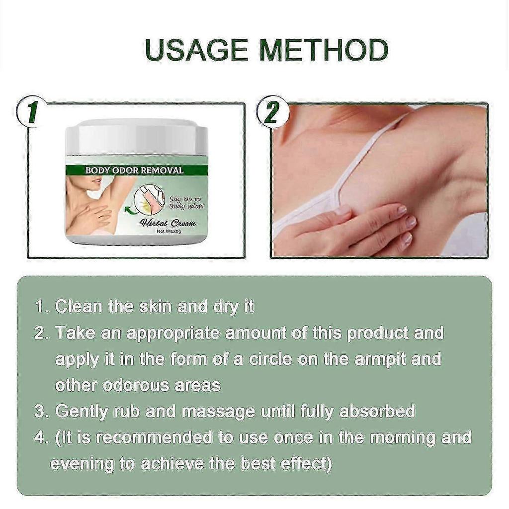 Underarm odor cleansing creamprevents underarm and body sweating, effectively prevents sweat odor, 100% natural ingredients, 20g