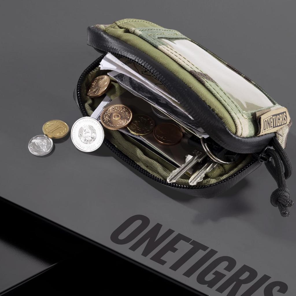 ONETIGRIS Coin Small Coin YKK Waterproof Card Key Mini 500D Nylon Key Military Style Men's Purse, Case, Zipper, & Case, Wallet, Case, Outdoor,