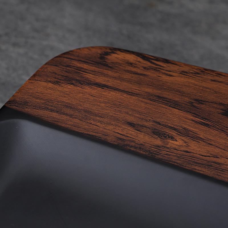Whole solid wood tea tray New simple living room household rectangular walnut tea table Bakelite tea set