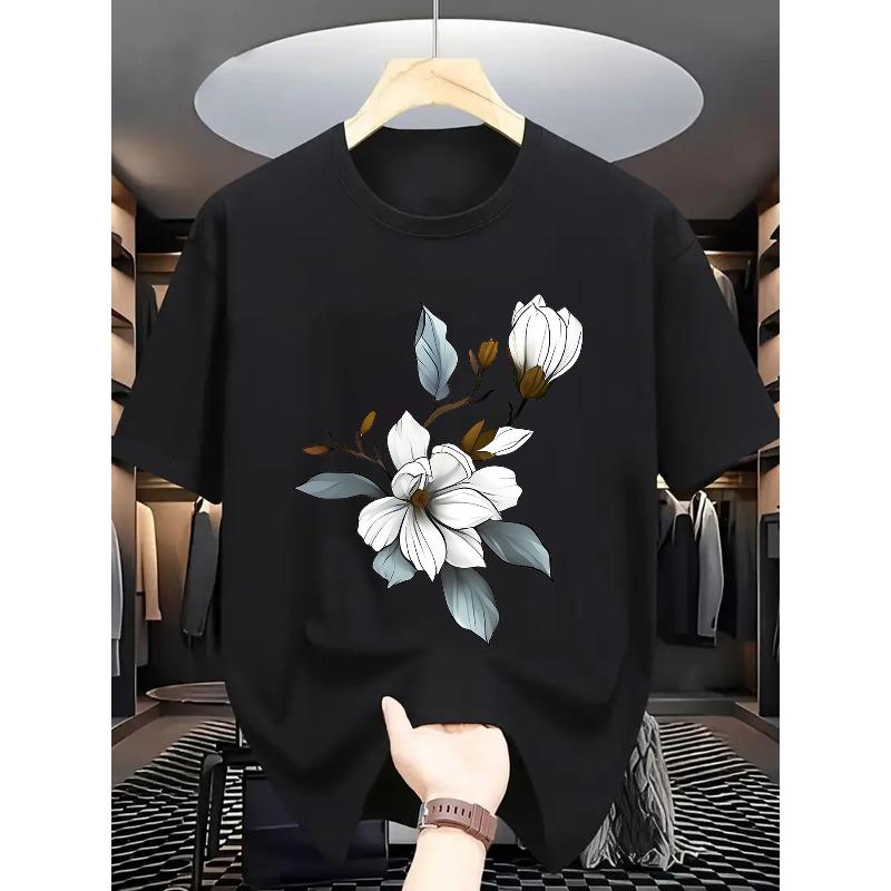 

Men s Summer Short Sleeve T-Shirt with Letter Print - Casual Round Neck Breathable Top, Short Sleeve Summer Wear for Hot Weather, Versatile for Casual 4XL
