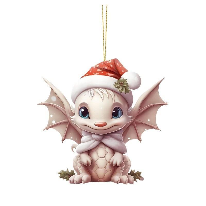 

Delightful Acrylic Cartoon Dragon Baby Dangle Ornament For Holiday Tree Decor 1