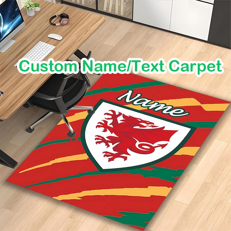 Wales National Football Team (1) Carpet, Non-slip Office Chair Rug, Digital Print Home Area Rug, Unique Festival Decorations