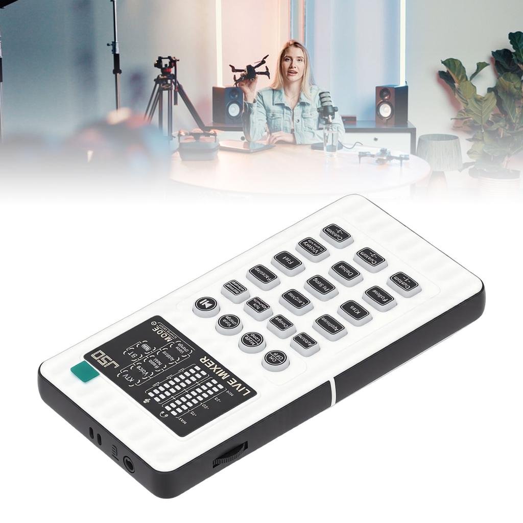 Portable Voice Changer Handheld Voice Changer Sound Card Plug And Play with 9 Built in Effects 8 Voice Modes for Mobile Phone Computer