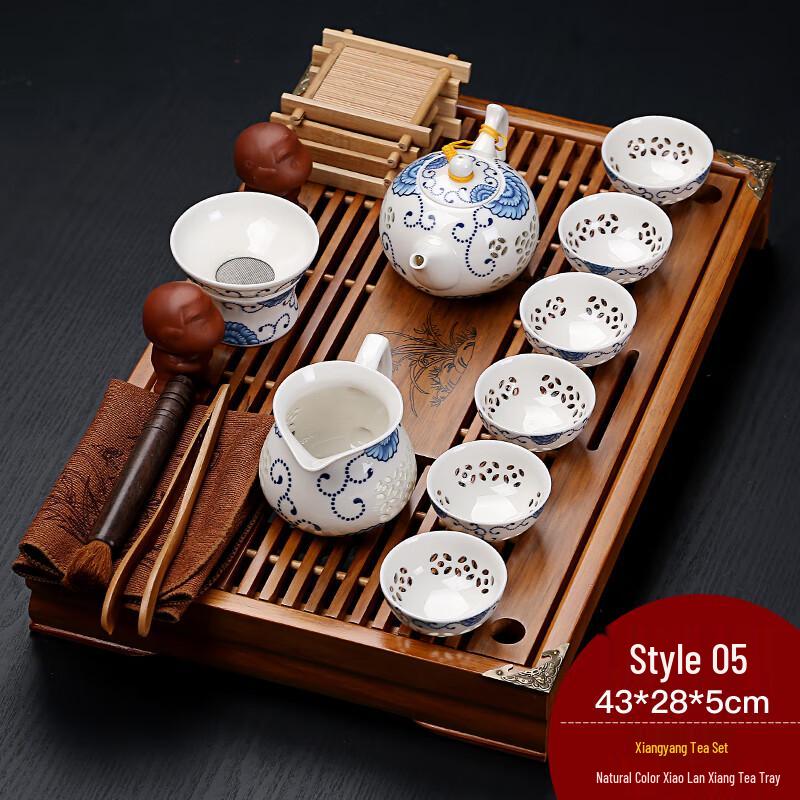 Naijiang Zisha Ceramic Kung Fu Tea Set with Drawer Tea Tray