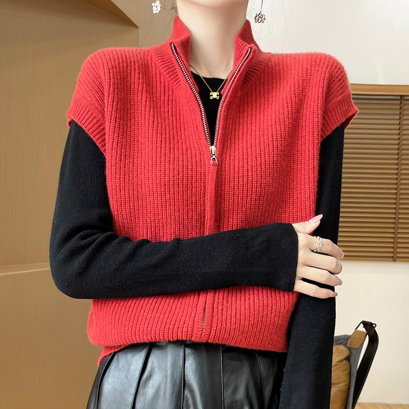 Women's Cashmere Cardigan Qinghe Cashmere 30% Cashmere 70% Wool Autumn and Winter Cashmere Cardigan Soft and Warm