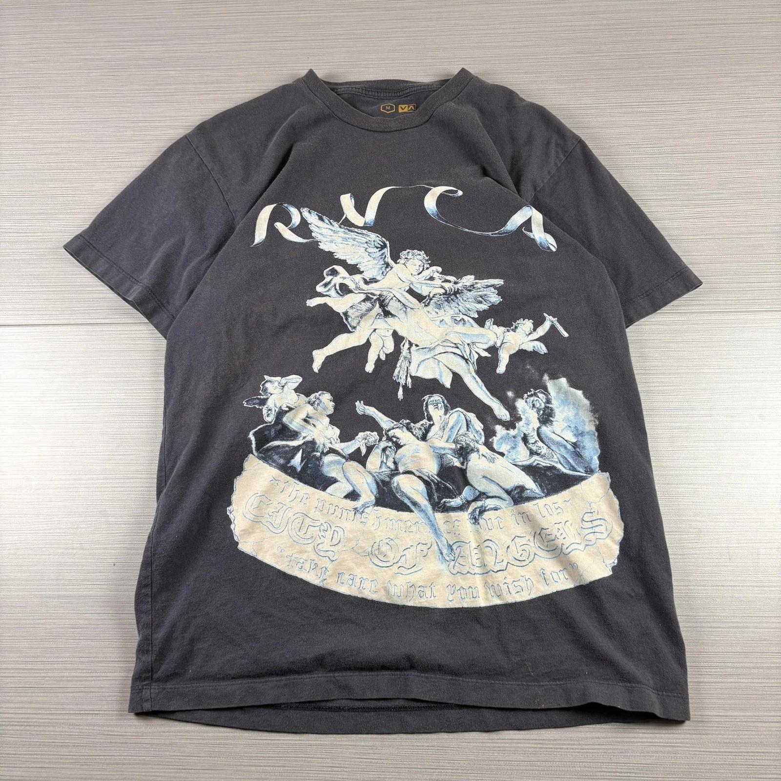 

RVCA Shirt Mens Medium Black ANP Kevin Ancel Special Edition Y2K SURF Angels 4XL