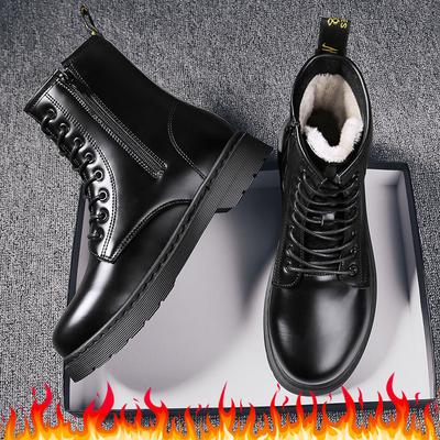 Autumn and Winter New 1460 Martin Boots High-top Men's Boots Eight-hole Zipper Motorcycle Boots Round Toe Trendy Cargo Boots