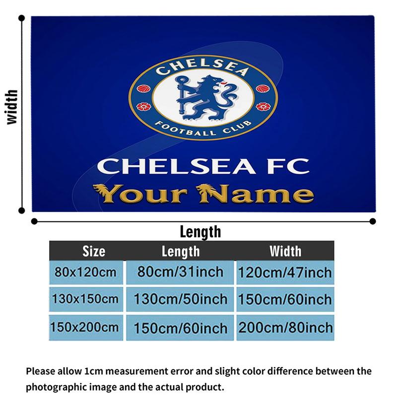 1PC Chelsea F Custom Name Patterned Flannel Blanket Suitable For All Seasons for Home Decor Warmth and Comfort Gifts Holiday Present