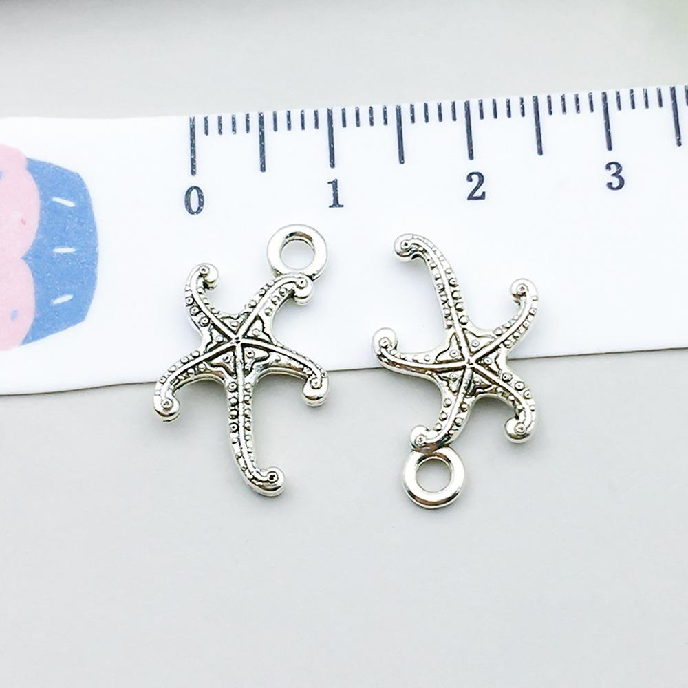 Set di 100 Ciondoli Gatto Farfalla Luna Argento Antico per Braccialetti e Collane Fai da Te