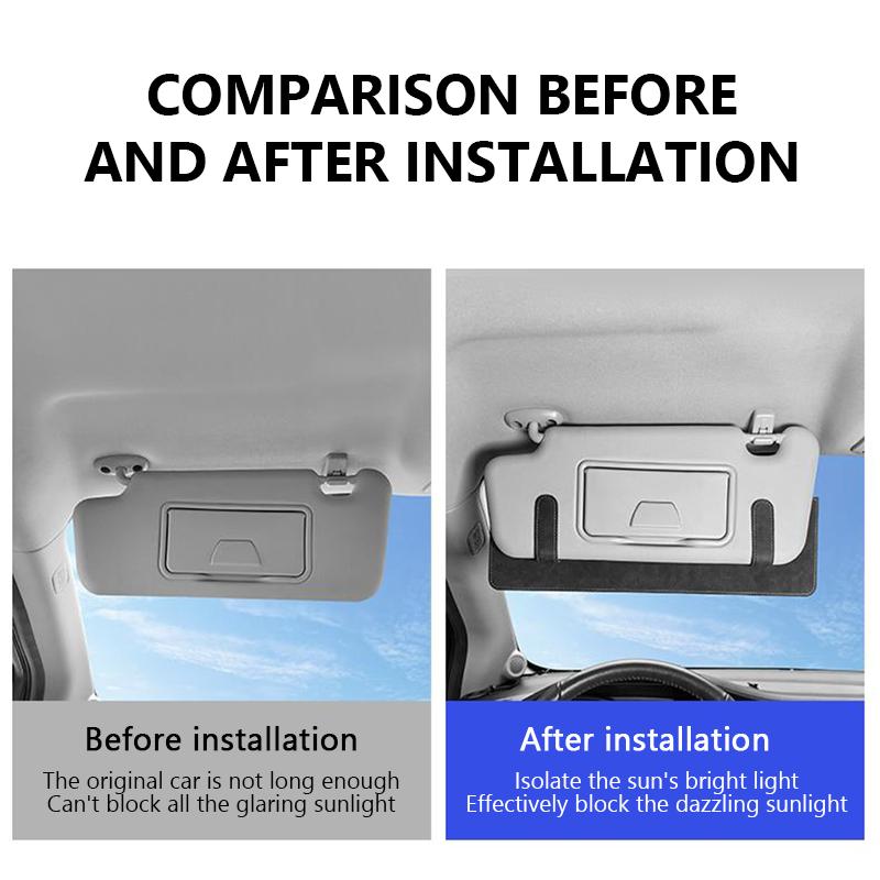 SEAMETAL Aufsteckbarer Auto-Sonnenblendenverlängerer Fahrer Beifahrer Vordersitz Blendschutz UV-Strahlen blockierend Sonnenblende Verlängerer