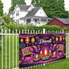 Background Flag 1 Piece Colorful Divali Celebration Scene with Elephant and Lantern Background Cloth