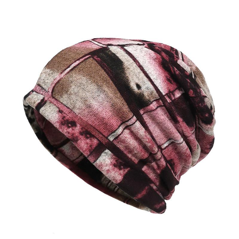 Vintage Style Pullover Cap With Printed Design For Casual Winter Outfits