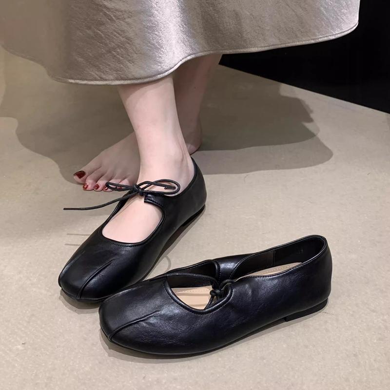 Fashion SUOJIALUN 2025 Autumn New Brand Women Flat Shoes Fashion Round Toe Lace Up Mary Jane Shoes Soft Flat Heel Ladies Boat Shoes