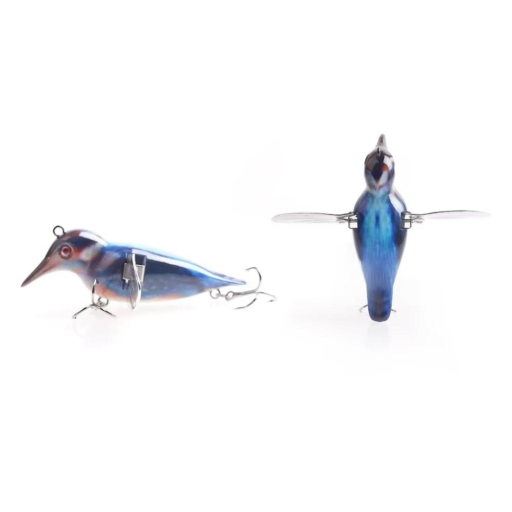 Leurres de pêche de surface 80 mm 12 g Ailettes Métalliques Simulation d'Oiseaux Flottants Conception Artificielle