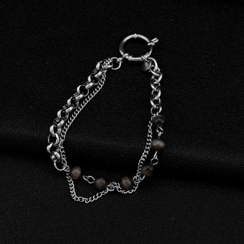 

Двухслойный геометрический браслет для женщин в нишевом дизайне, персонализированные браслеты для пар в стиле хип-хоп, новинка 2023 года