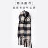 Scarf Winter Men's High-end Sense New Hippocampus Hair Black and White Plaid Korean Couple Warm Thickened Scarf Women
