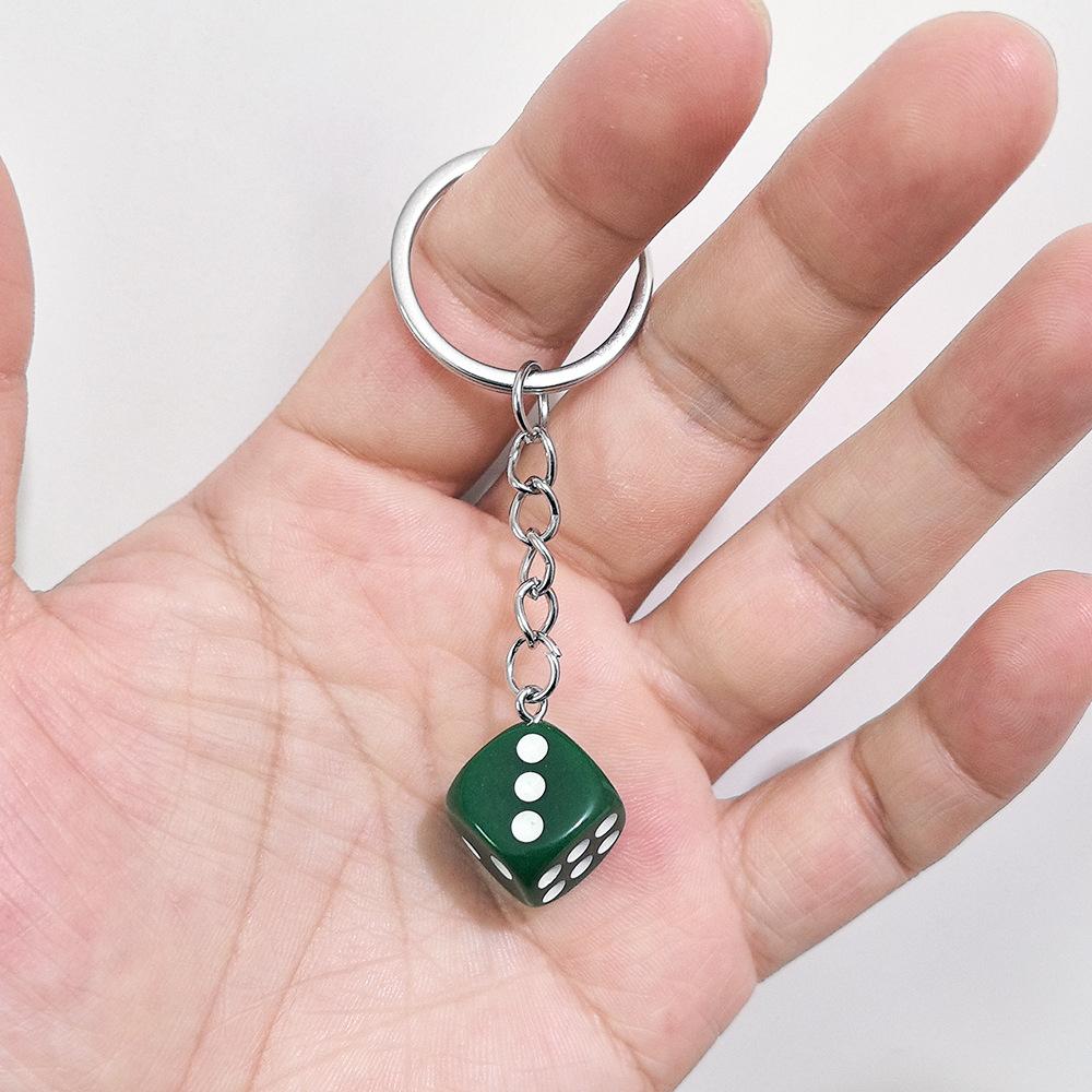 Multicolor Dice Keychain Personalized Number Pendant Bag Accessories Couple Family Keychain Pendant