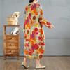 2025 New Vintage Printed Round Neck Loose Large Size Long Dresses