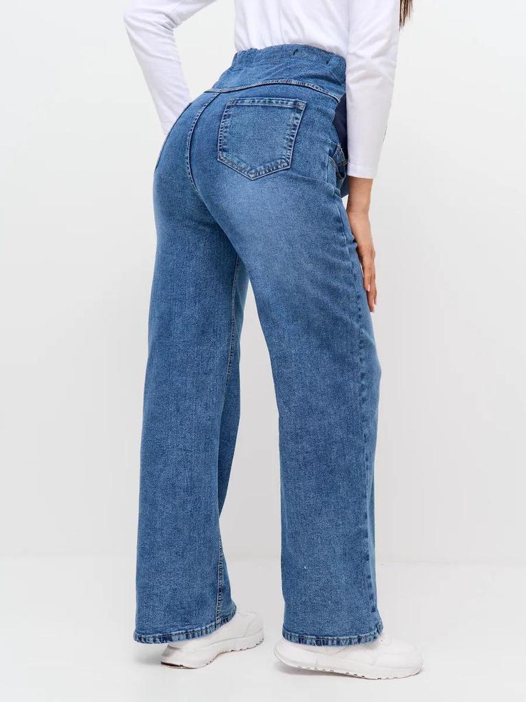 European-American Style High Waist Slim Maternity Pants: Versatile Straight-Leg Jeans for Pregnant Women