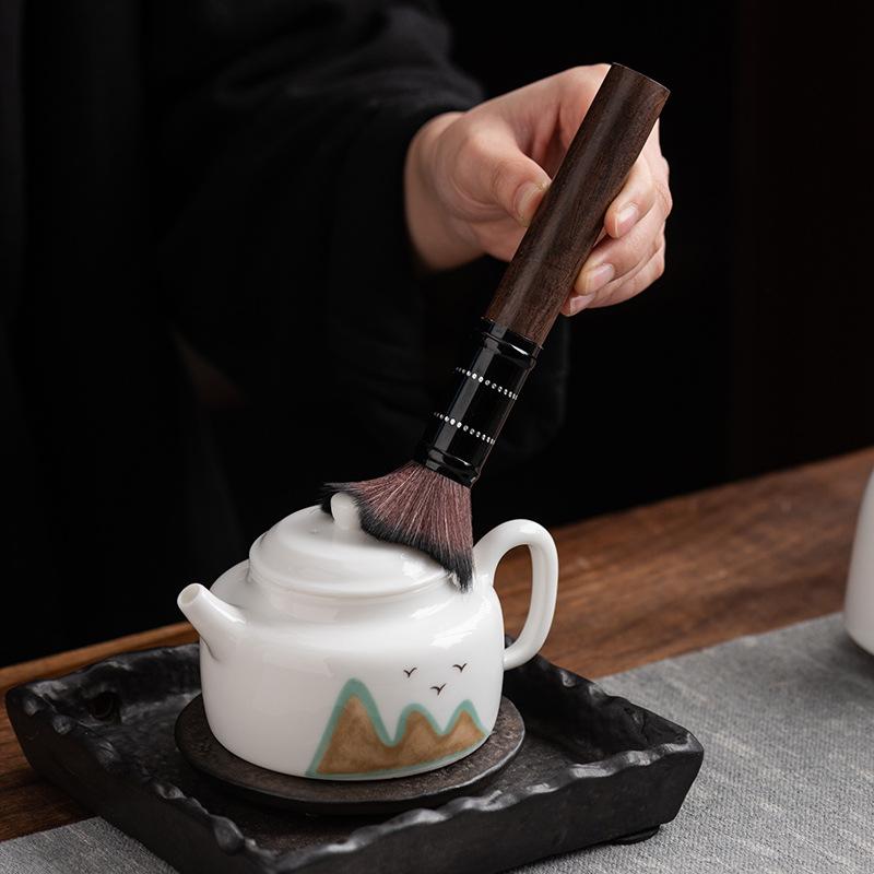 Suet Jade Porcelain Tea Ceremony Six Gentlemen Accessories Tea Needle Teaspoon Tea Clip Pen Holder Pot Pen Tea Brush