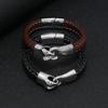 Gothic Snake Bracelet Men Braided Stainless Steel Snake Head Hip Hop Hand Jewelry Leather Braslet Hombre Rock Accessories