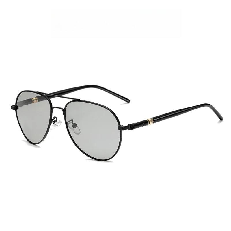 Pochromic Polarized Sunglasses UV400 Pilot Style Color Changing Lens Men Anti Glare Driving Sun Glasses Goggles