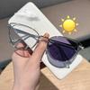 1 Pair of Women's Color Changing Simple Cat Eye Fashionable Sunglasses