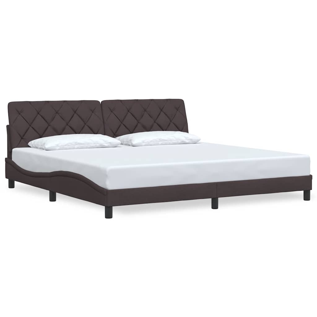 Bed Frame without Mattress Dark Brown 200x200 cm Fabric